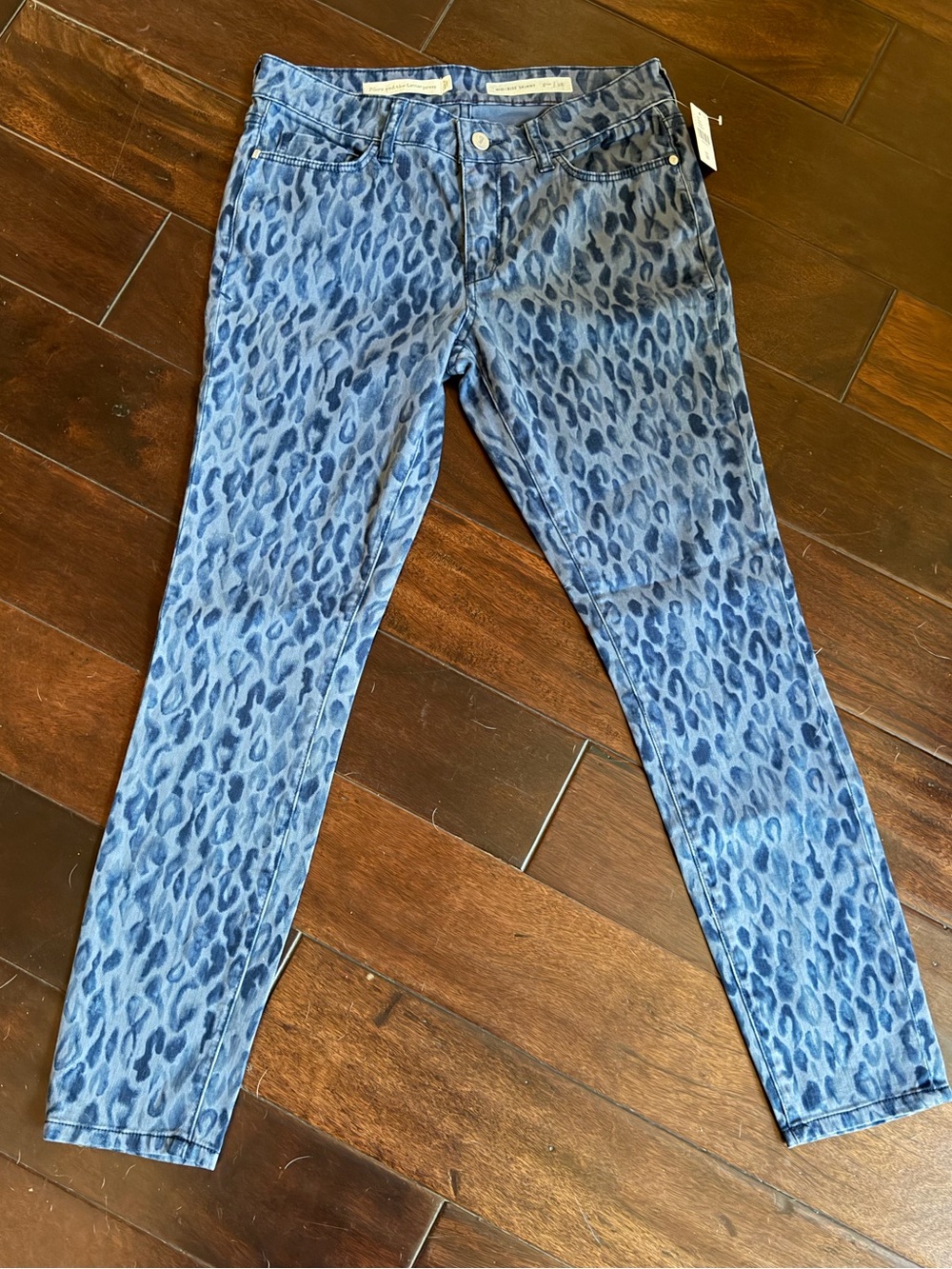 Pilcro Leopard Print Mid Rise Skinny Jeans Anthro